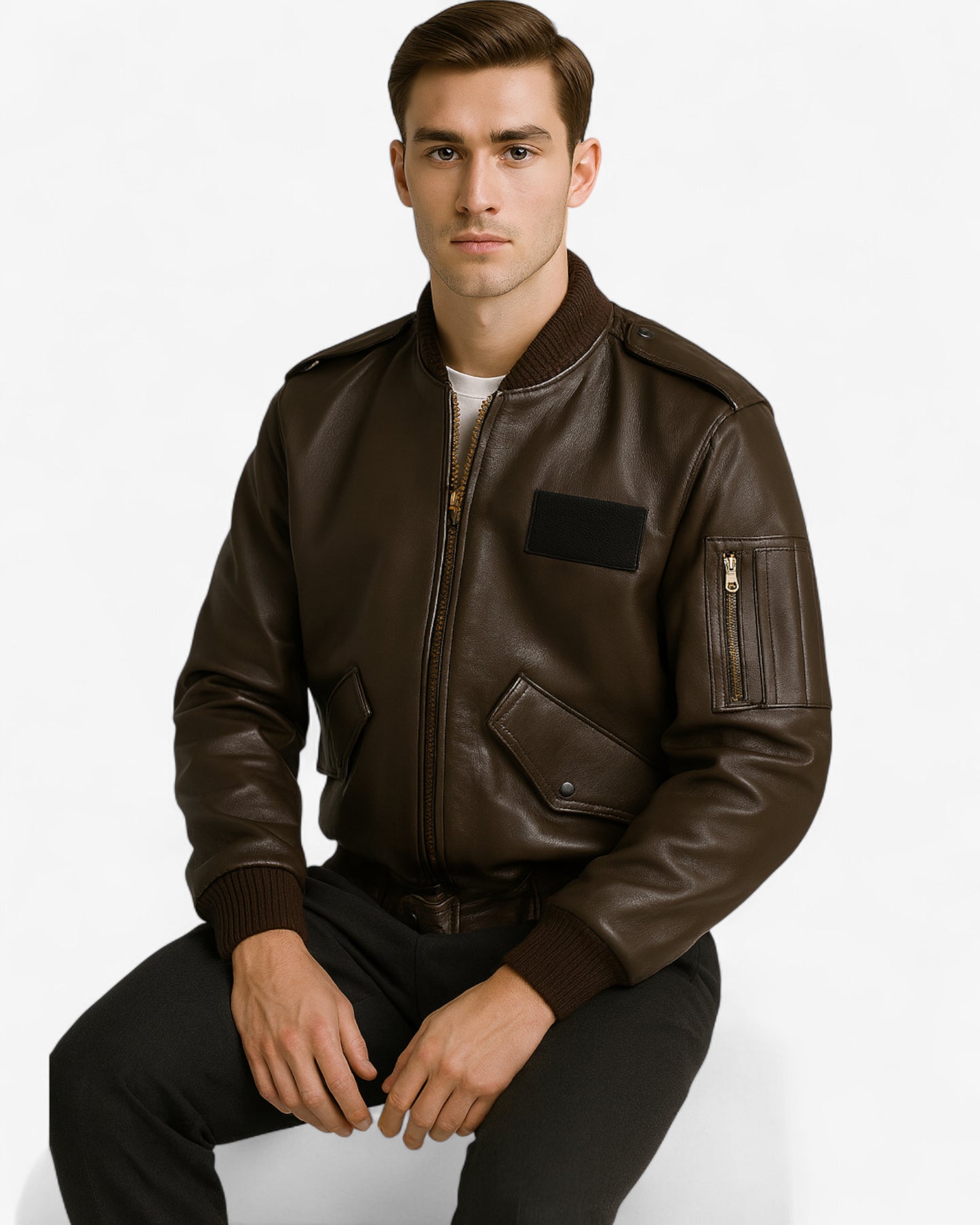 Classic Aviator Leather Bomber