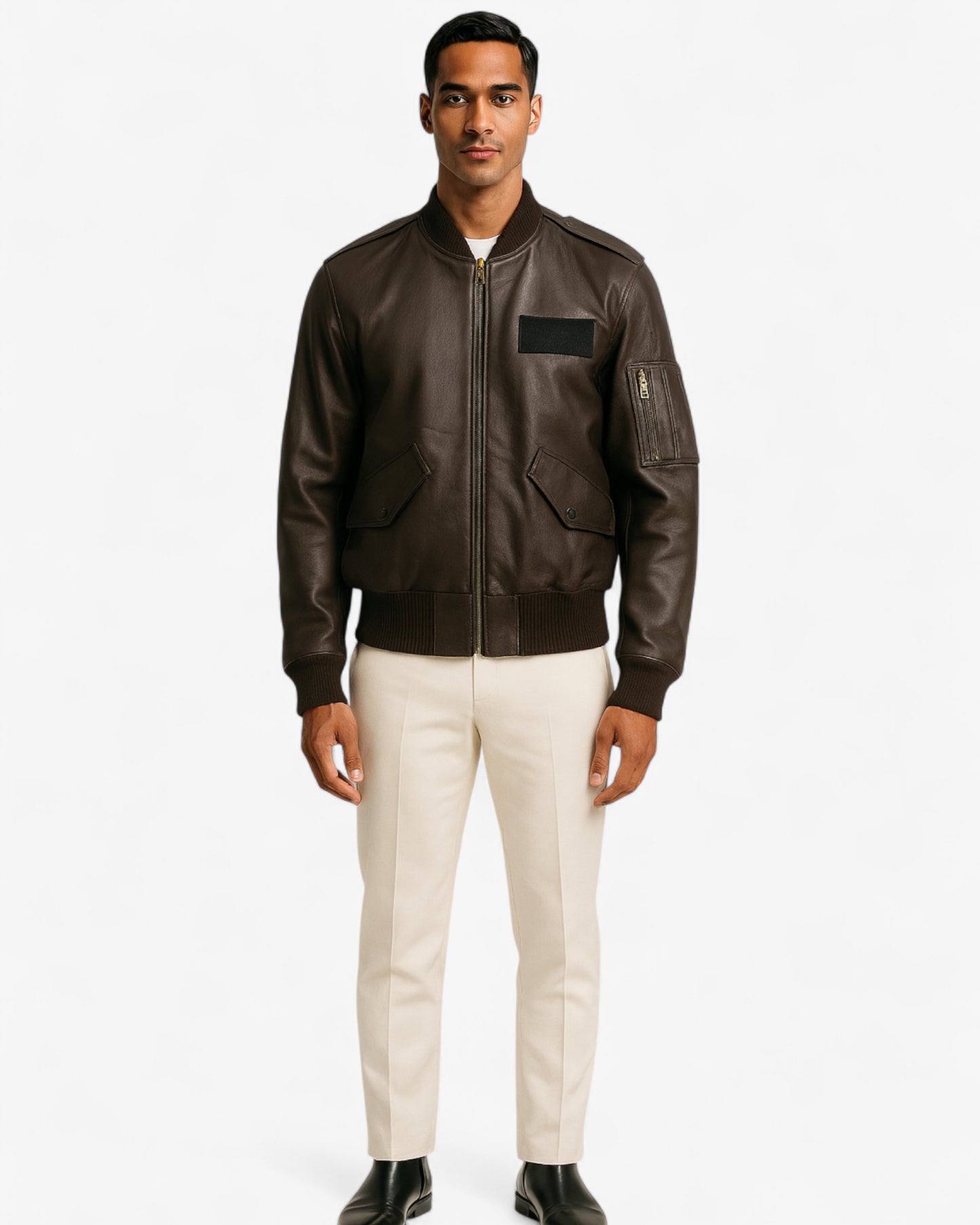 Classic Aviator Leather Bomber