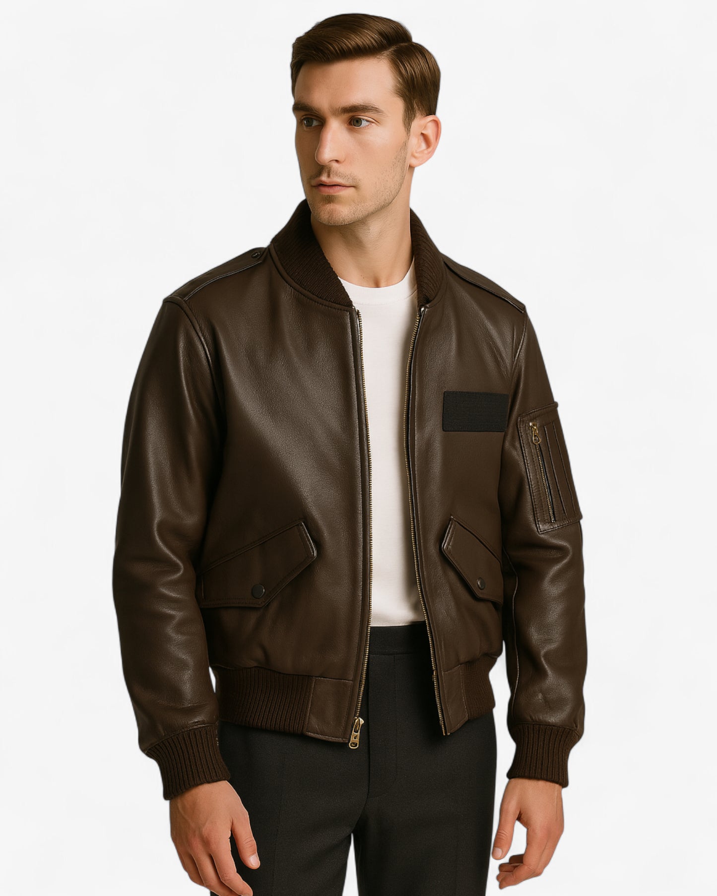 Classic Aviator Leather Bomber