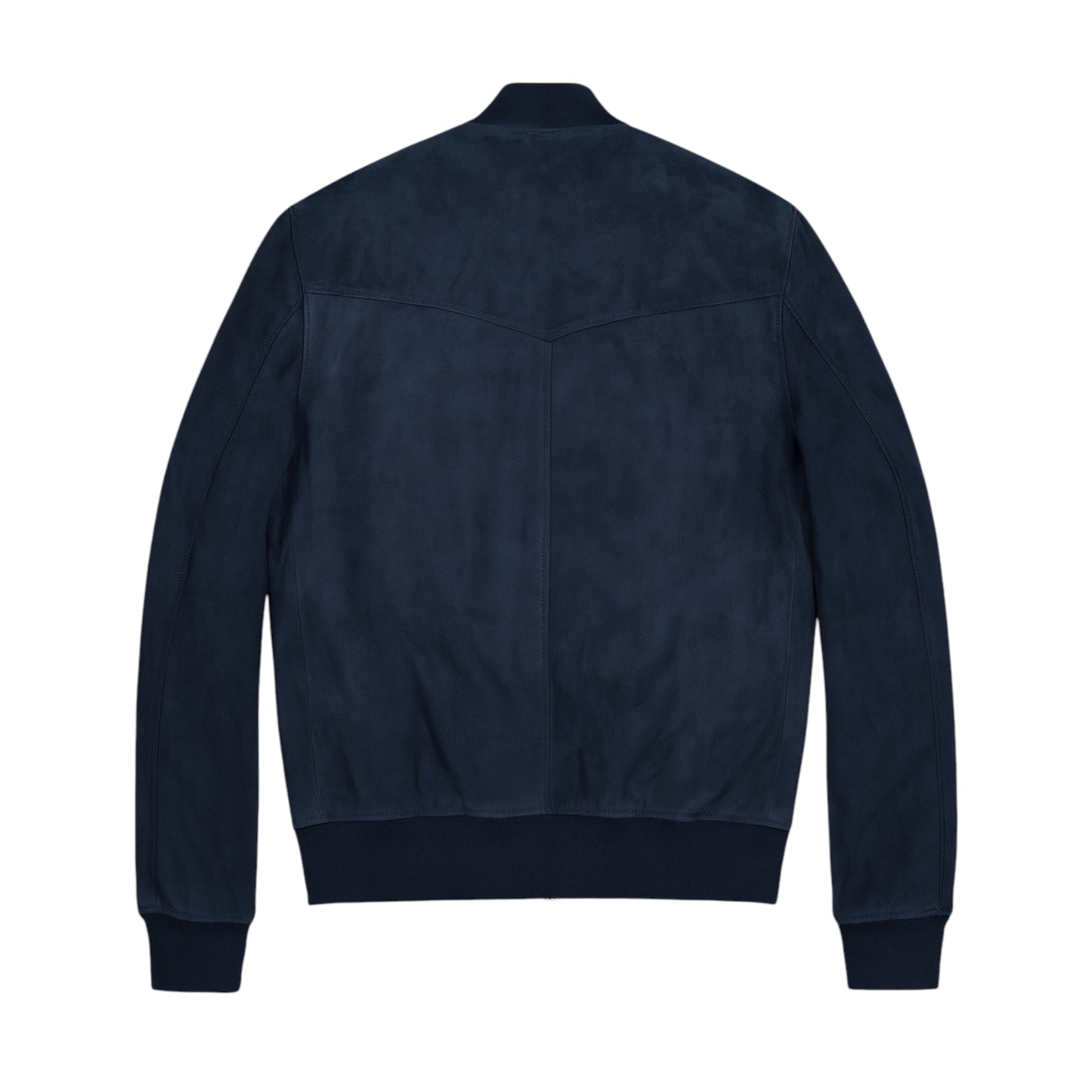 Navy Suede Bomber Jacket
