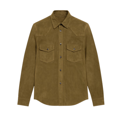 Sage Suede Shirt Jacket