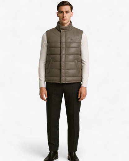 Puffer Leather Vest